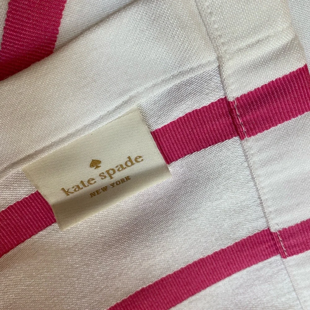 Kate Spade New York Shower Curtain Hot Pink White Stripes Harbour Stripe Barbie